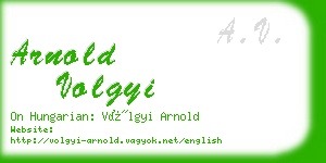 arnold volgyi business card